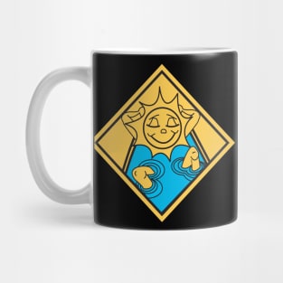 Sun Bather Yield Sign Mug